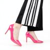Womens Patent Leather Pumps Stiletto Heel V-Cut Ankle Design-5