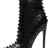 COLETER Womens Stiletto Ankle Boots Pointed Toe Rivets-0