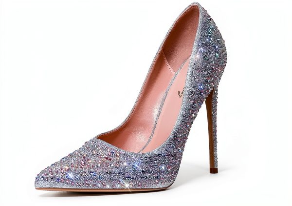 Rhinestone High Heels Womens Sparkling Pumps Party Shoes-2