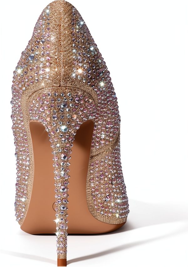 Rhinestone High Heels Womens Sparkling Pumps 4.7 Inch Heel-2