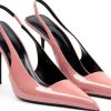 Womens High Heels Patent Leather Pointed Toe Slingback Pumps-0