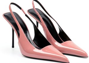 Womens High Heels Patent Leather Pointed Toe Slingback Pumps-0