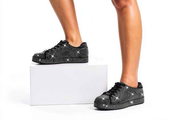 Rhinestone Sneakers Womens Sparkly Mesh Fashion Shoes-8