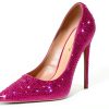 Rhinestone High Heels Womens Sparkling Pointed Toe Pumps-3