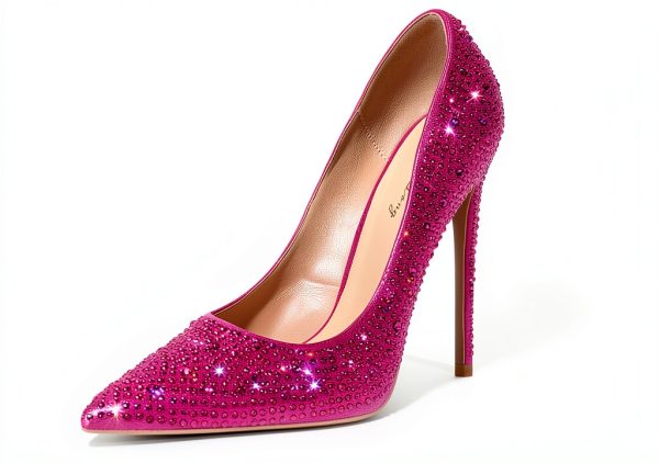 Rhinestone High Heels Womens Sparkling Pointed Toe Pumps-3