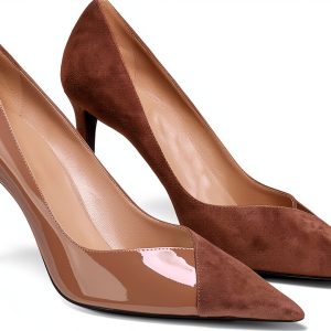 Coutgo Womens Pumps Stiletto Heels Pointed Toe Slip On-0