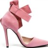 CS-3374 Womens Pumps Stiletto Heel Pointed Toe Bowknot-4