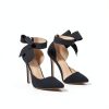 CS-3374 Womens Pumps Stiletto Heel Pointed Toe Bowknot-2
