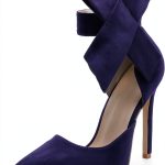 Women Pumps Stiletto Heel Pointed Toe Detachable Bowknot-0