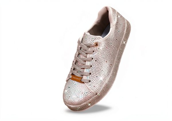 Rhinestone Sneakers Womens Sparkly Mesh Fashion Shoes-2
