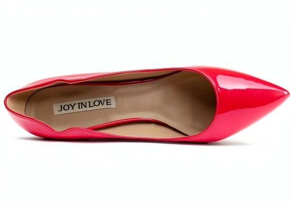 Womens Patent Leather Pumps Stiletto Heel V-Cut Ankle Design-3