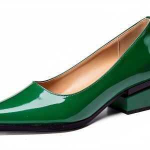 LingxiaUne Womens Pumps Pointed Toe Low Heel Dress Shoes-0