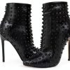 COLETER Womens Stiletto Ankle Boots Pointed Toe Rivets-4
