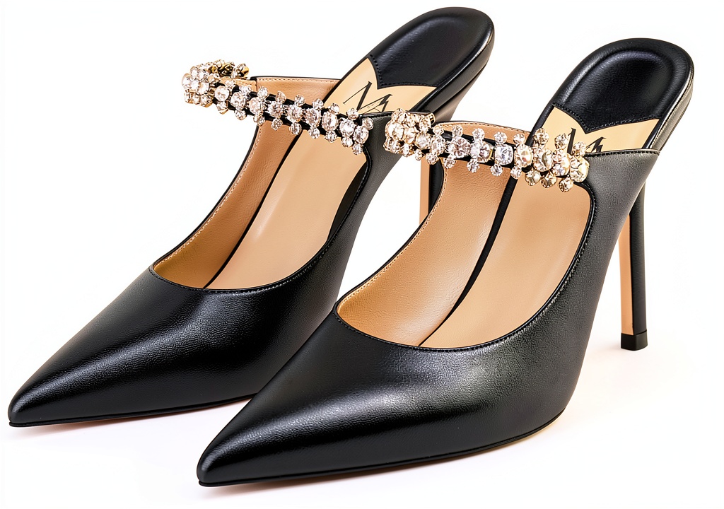 MIRAAZZURRA heeled sandals showcasing stiletto heel and rhinestone strap