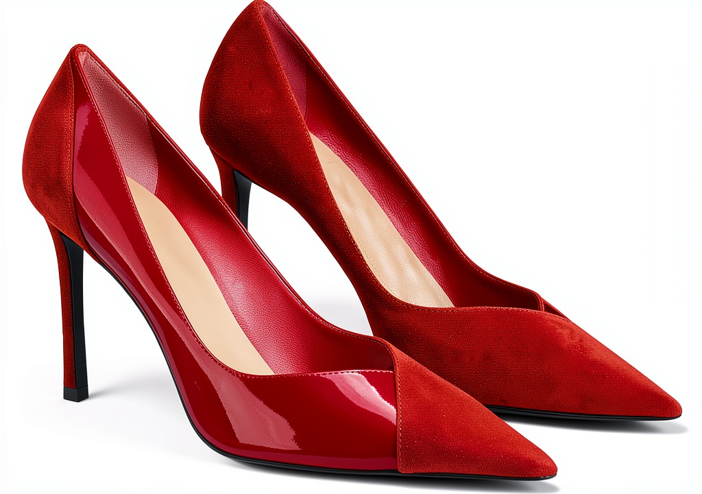 Coutgo womens pumps in various colors on a display stand