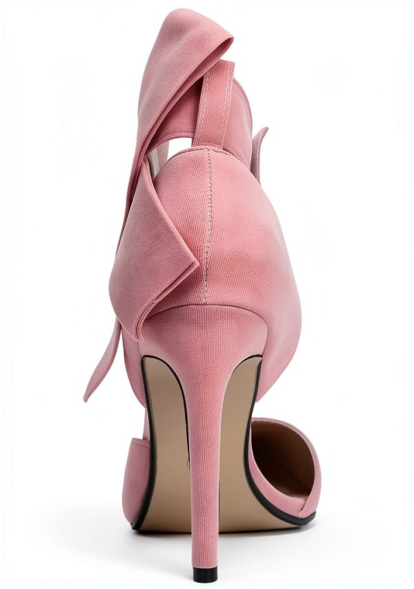 CS-3374 Womens Pumps Stiletto Heel Pointed Toe Bowknot-5