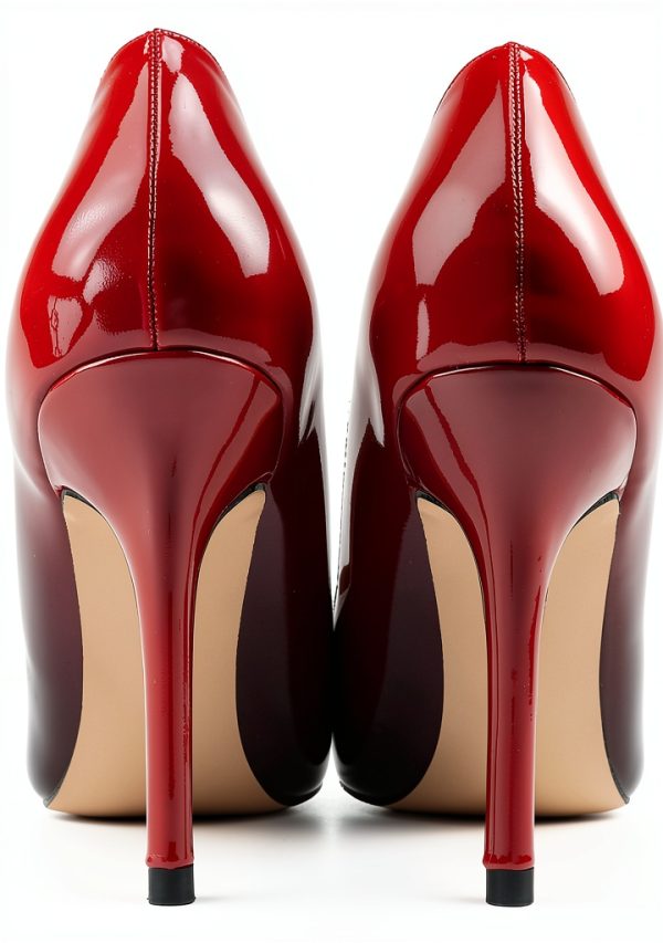 Pavo Womens Stiletto Pumps Patent Leather V-Cut Ankle-3