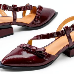 LingxiaUne Womens Slingback Pumps Pointed Toe Low Heel Flats-0