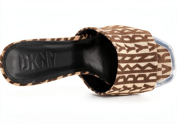 DKNY Womens Heeled Sandals Black Eggnog Casual Luxury Style-4