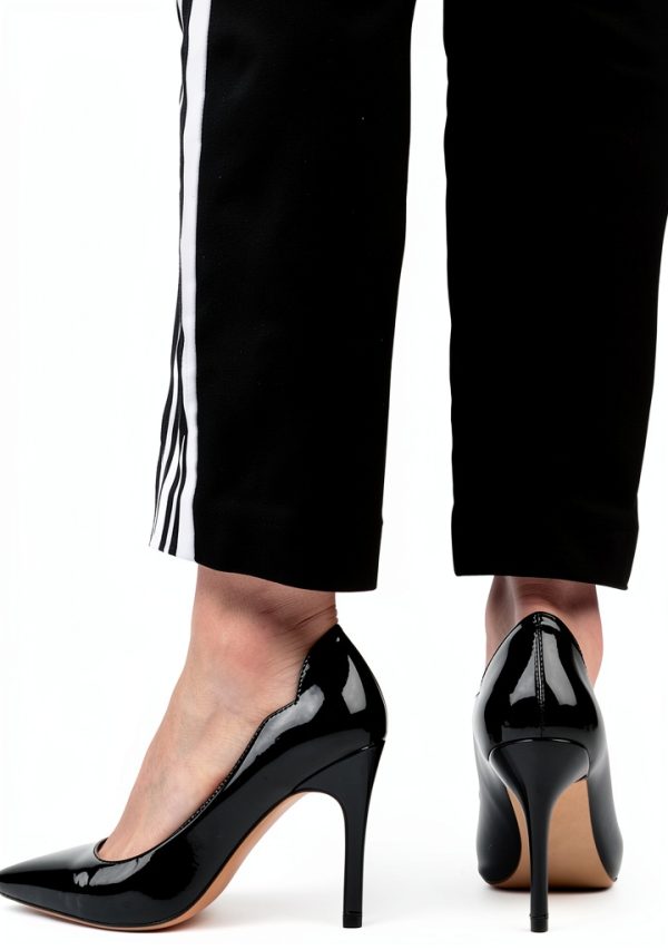 Pavo Womens Stiletto Pumps Black Patent 3.5 Inch Heel-6