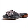 BGYJMTRCVHU Womens Mules Rhinestone Flats Comfortable Non-5