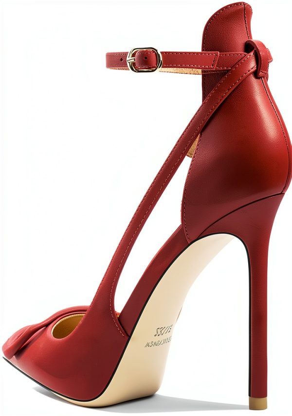 Pavo Womens Pumps Pointed Toe Ankle Strap High Heel Shoes-2