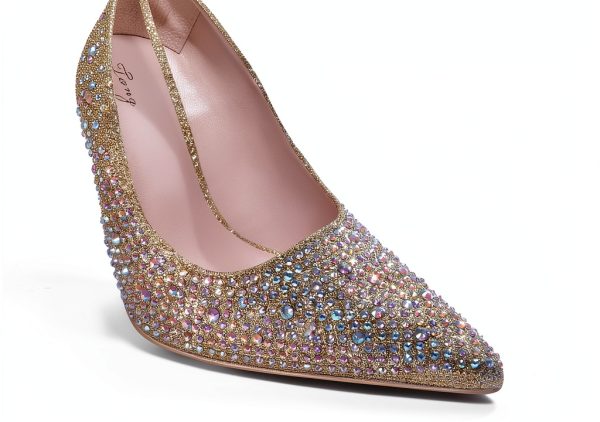 Rhinestone High Heels Womens Sparkling Pumps 4.7 Inch Heel-3