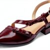 LingxiaUne Womens Slingback Pumps Pointed Toe Low Heel Flats-5