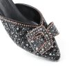 BGYJMTRCVHU Womens Mules Rhinestone Flats Comfortable Non-3
