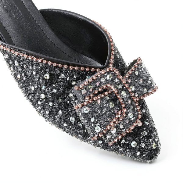 BGYJMTRCVHU Womens Mules Rhinestone Flats Comfortable Non-3