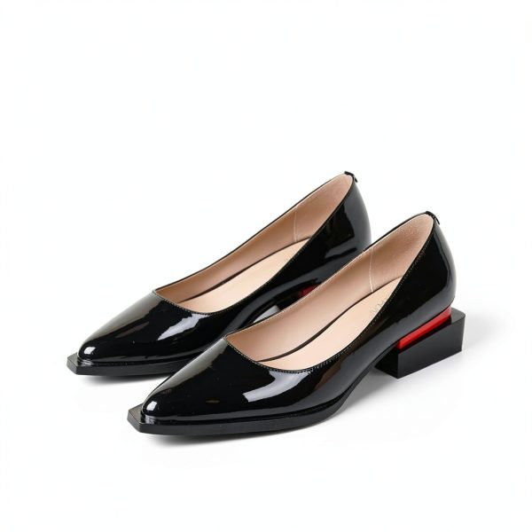 LingxiaUne Womens Pumps Pointed Toe Low Heel Dress Shoes-7