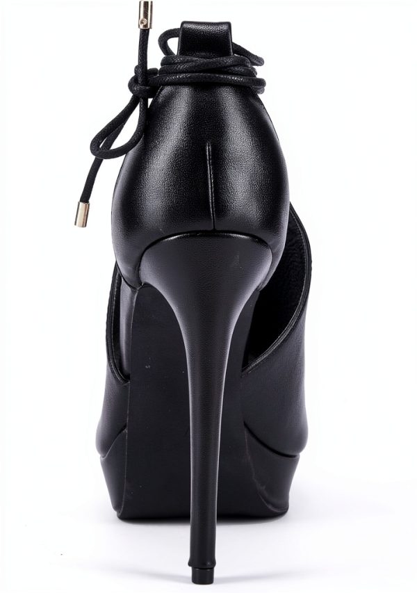 Women Heeled Sandals Faux Leather Lace Up Ankle Strap-2