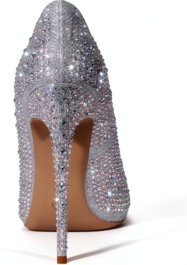 Rhinestone High Heels Womens Sparkling Pumps Party Shoes-3