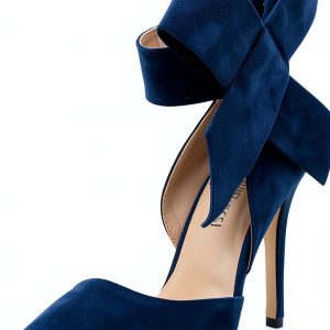 CS-3374 Womens Pumps Stiletto Heel Pointed Toe Bowknot-0