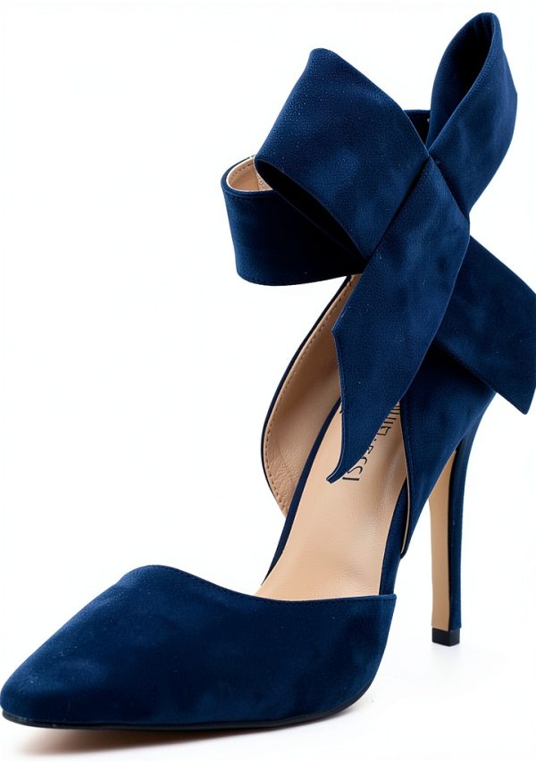 CS-3374 Womens Pumps Stiletto Heel Pointed Toe Bowknot-0